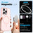 NORTHJO 5 in 1 Set for iPhone 15 Pro Max Magnetic Case Translucent Matte Shockproof Phone Cover with 2Pcs Front Screen Protector + 2Pcs Lens Film - Pink - 2