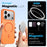 NORTHJO 5 in 1 Set for iPhone 17 Pro Case Compatible with MagSafe TPU+PC Phone Cover with 2Pcs Screen Protector + 2Pcs Lens Film - Orange - 2