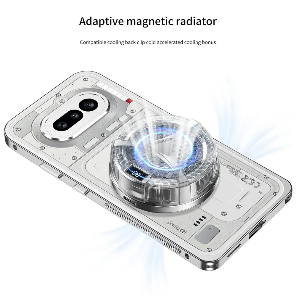 For Nothing Phone (4a) Bumper Cases Metal Frame Heat Dissipation Cover with Lens Protector - Silver - 5