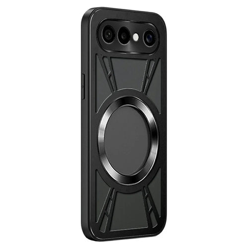 For vivo S50 Pro mini 5G Magnetic Case Hollow Heat Dissipation Silicone + PC + Metal Bumper Phone Cover - Black - 1