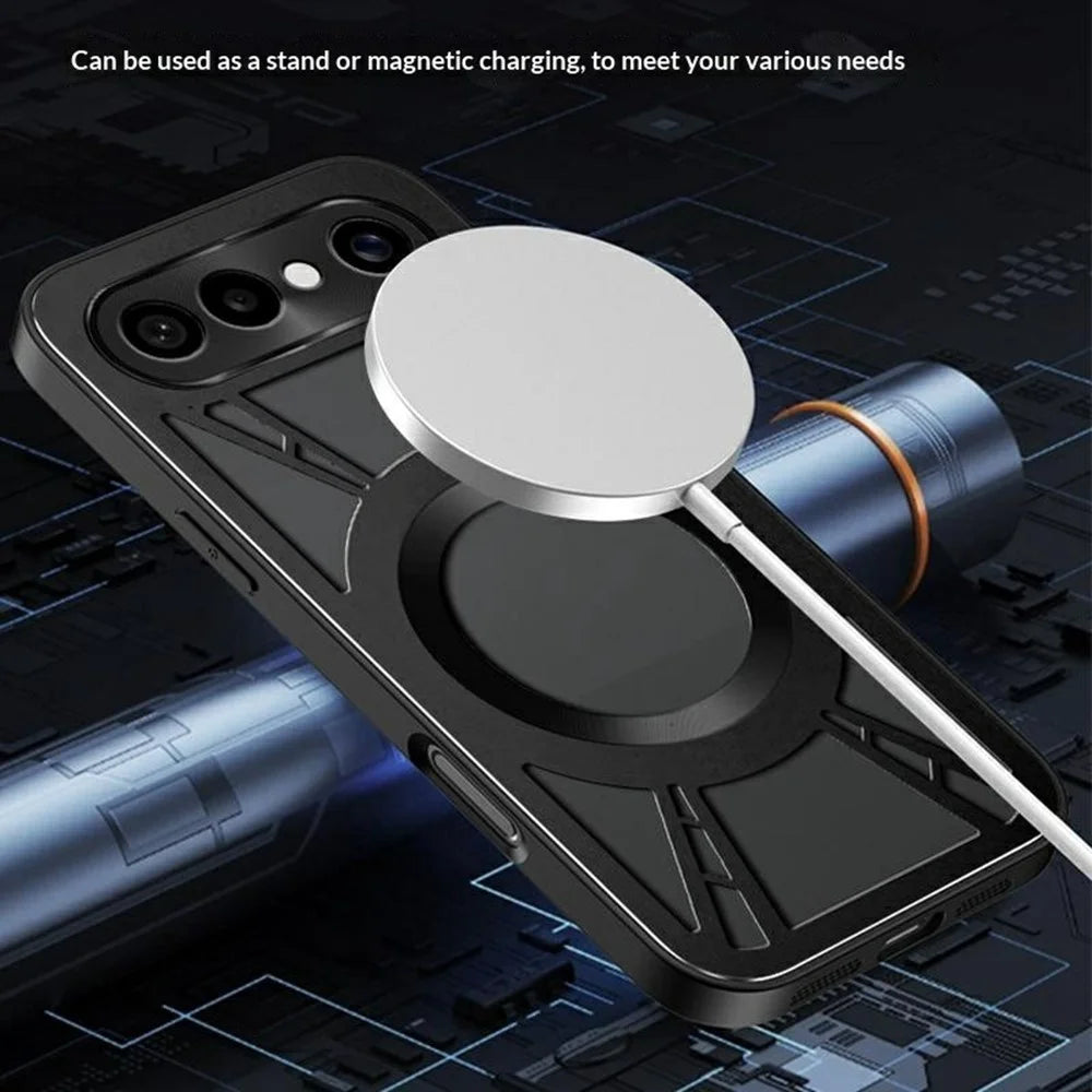 For vivo S50 Pro mini 5G Magnetic Case Hollow Heat Dissipation Silicone + PC + Metal Bumper Phone Cover - Black - 5