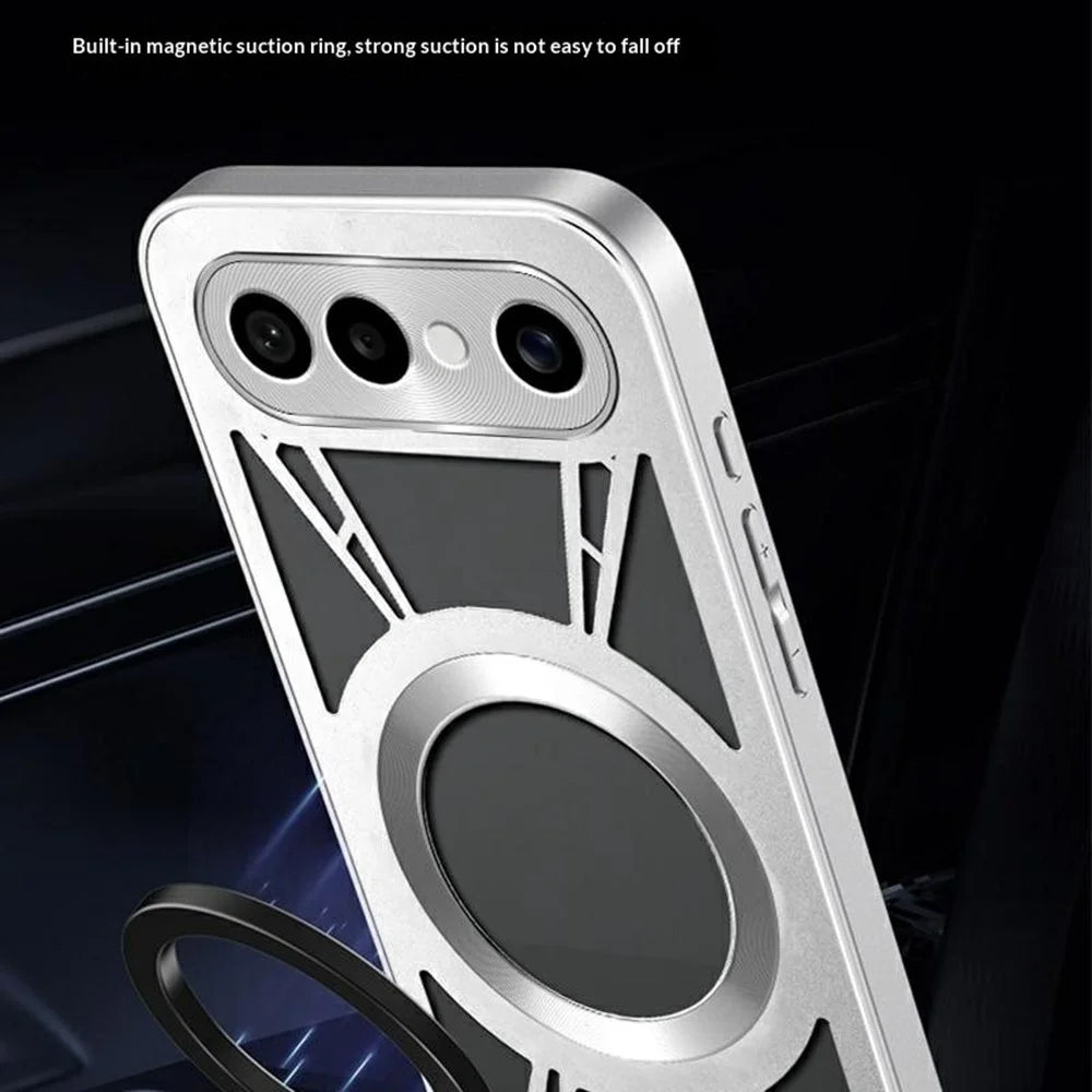 For vivo S50 Pro mini 5G Magnetic Case Hollow Heat Dissipation Silicone + PC + Metal Bumper Phone Cover - Black - 7