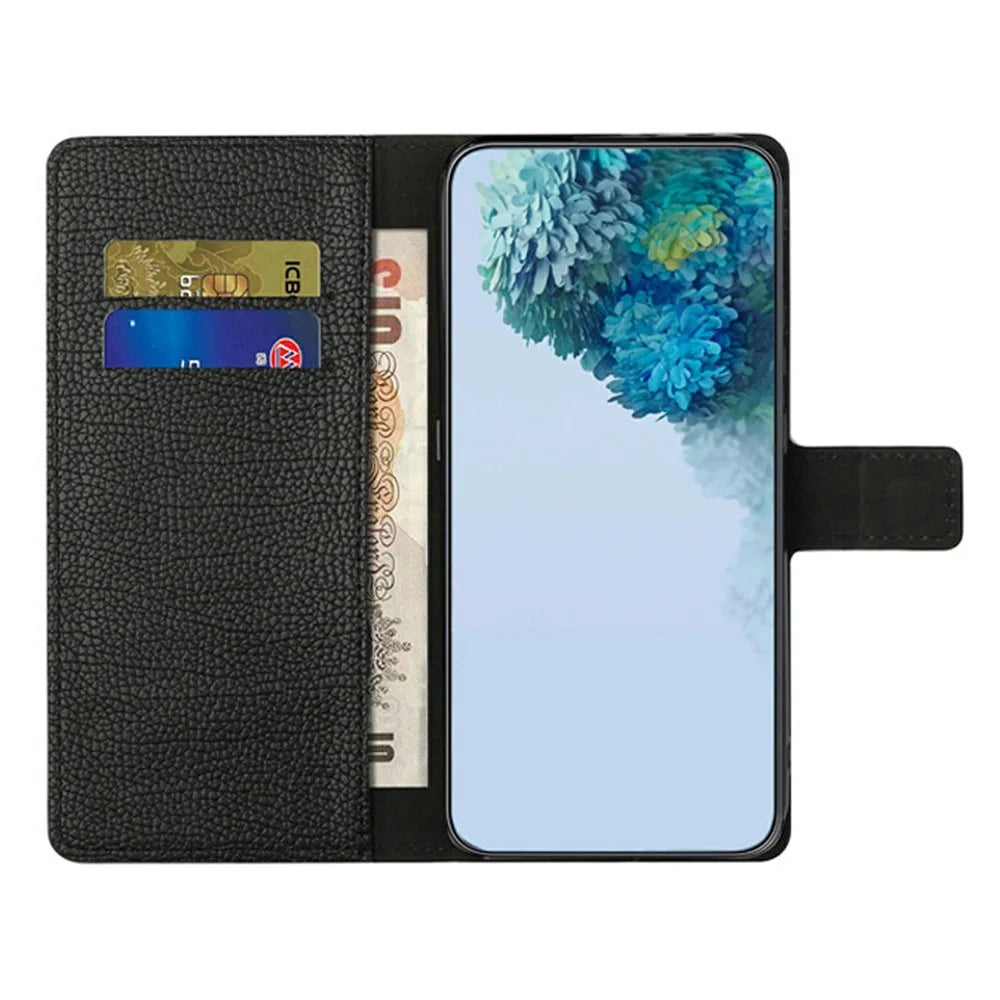 For Samsung Galaxy A37 5G  /  A36 5G Case PU Leather Wallet Phone Cover Litchi Texture, Black - 2