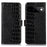 For Google Pixel 11 Pro Case RFID Blocking Wallet Crocodile Texture Genuine Cow Leather Phone Cover - Black - 1