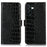 For Samsung Galaxy A27 5G Case RFID Blocking Wallet Crocodile Texture Genuine Cow Leather Phone Cover - Black - 1