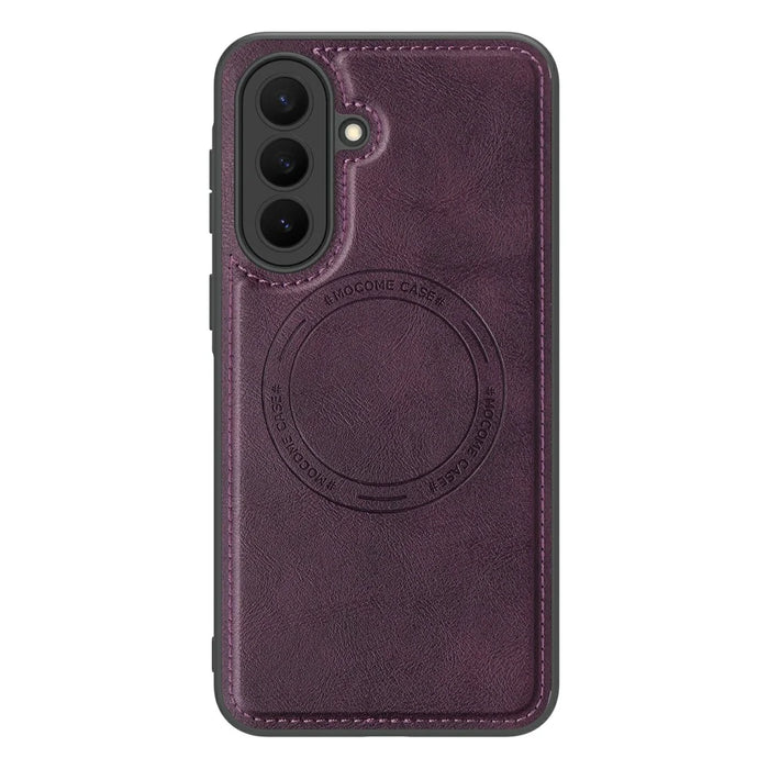 For Samsung Galaxy A37 5G Magnetic Case Leather Back Phone Cover - Dark Purple - 2