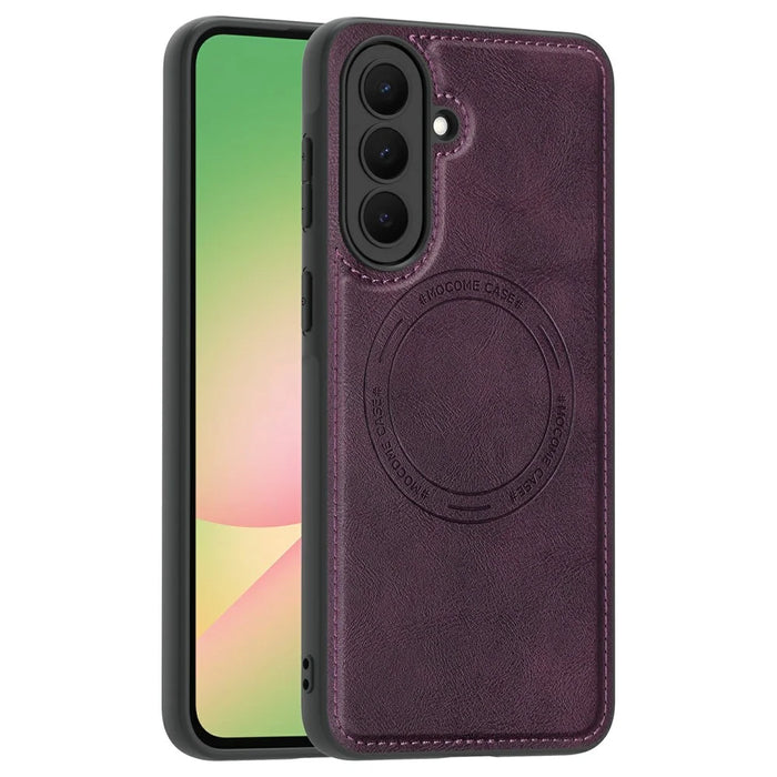 For Samsung Galaxy A57 5G Magnetic Case Leather Back Phone Cover - Dark Purple - 1