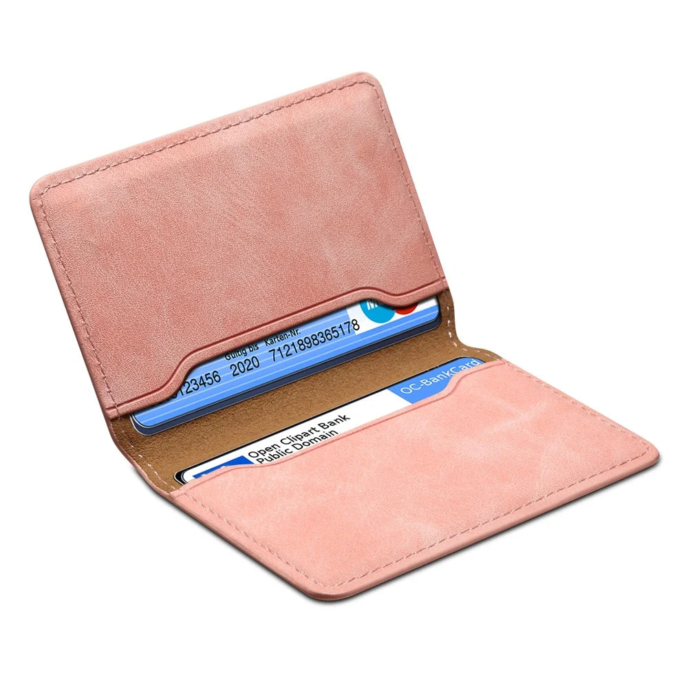 DENIOR V08+1 Vintage Magnetic Phone Card Wallet PU Leather Stand Holder - Pink - 5