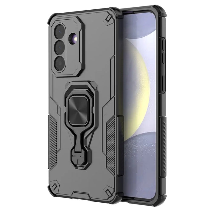 For Samsung Galaxy A37 5G Case Rotatable Ring Kickstand PC + TPU Shockproof Phone Cover - Black - 2