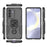 For Samsung Galaxy A37 5G Case Rotatable Ring Kickstand PC + TPU Shockproof Phone Cover - Black - 4