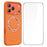For iPhone 17 Pro Max Magnetic Case with 360° Rotating Ring Stand Wave Ripple Cover + Tempered Glass Screen Protector - Orange - 1
