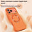 For iPhone 17 Pro Max Magnetic Case with 360° Rotating Ring Stand Wave Ripple Cover + Tempered Glass Screen Protector - Orange - 3