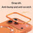 For iPhone 17 Pro Max Magnetic Case with 360° Rotating Ring Stand Wave Ripple Cover + Tempered Glass Screen Protector - Orange - 4