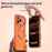 For iPhone 17 Pro Max Magnetic Case with 360° Rotating Ring Stand Wave Ripple Cover + Tempered Glass Screen Protector - Orange - 5