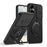 For Samsung Galaxy A35 5G Case Magnetic Case Ring Kickstand Slide Camera Cover TPU PC Hybrid Phone Shell - Black - 1