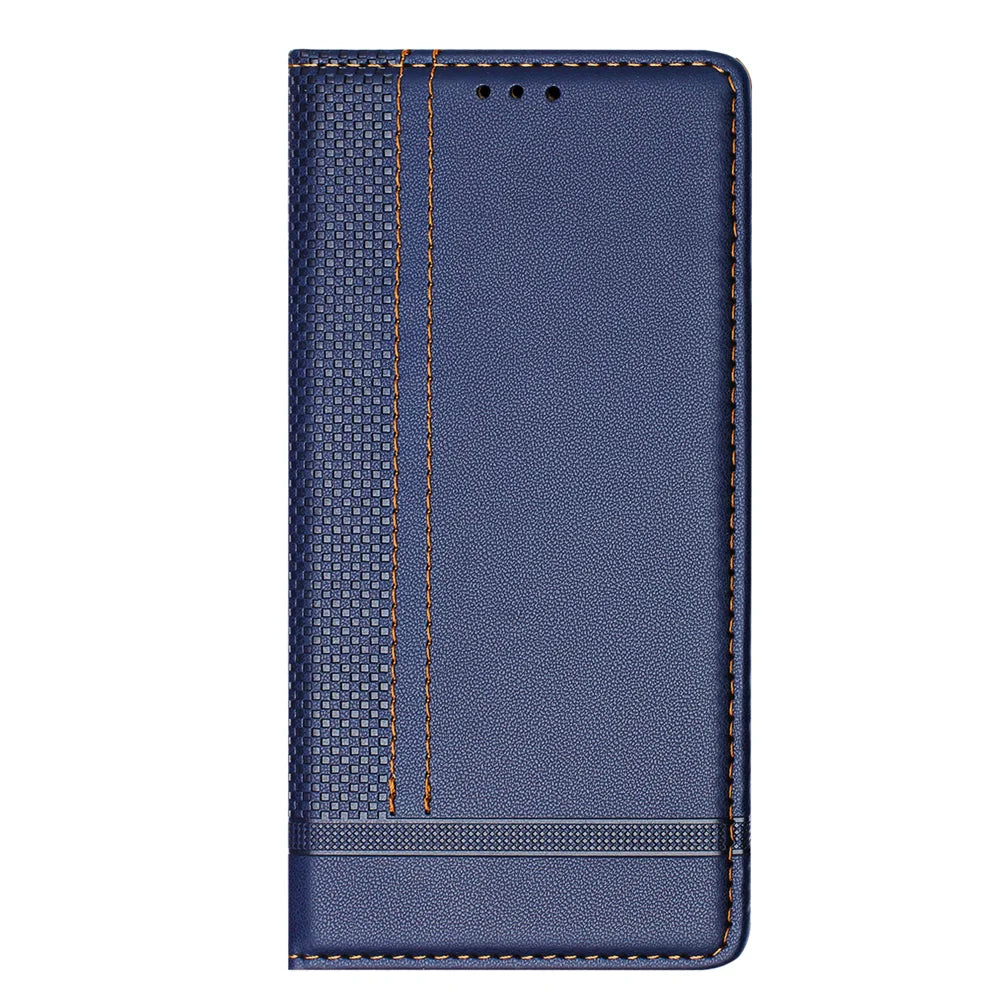 For Google Pixel 11 Pro XL Case L-Shaped Grid Pattern Leather Stand Phone Cover with Card Slots - Blue - 2