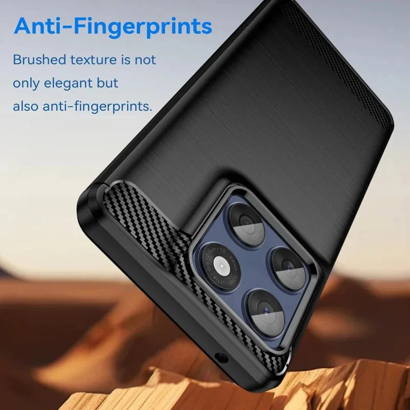 WANLONFENG For Motorola Edge 70 Fusion+ 5G / Motorola Edge 70 Fusion 5G Case with Screen Film LS Series Big Lens Hole Brushed Texture TPU Phone Cover - Black - 4
