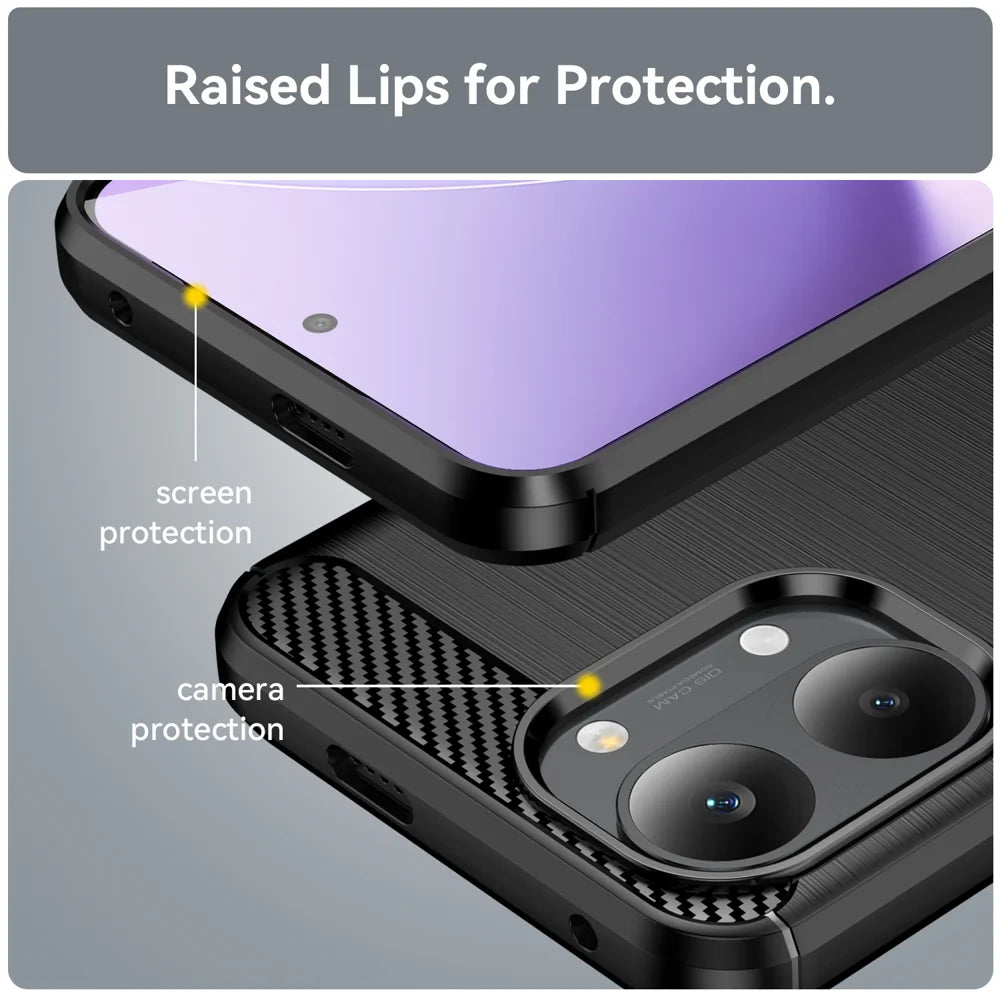 WANLONFENG For Xiaomi Redmi Turbo 5 Max 5G / Xiaomi Poco X8 Pro Max 5G Case with Screen Film LS Series Big Lens Hole Brushed Texture TPU Phone Cover - Black - 7