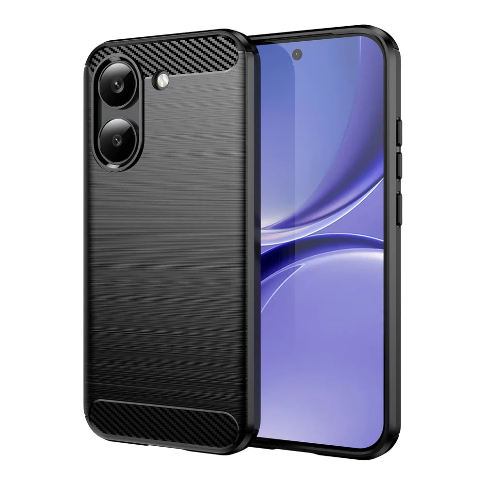 WANLONFENG For Xiaomi Redmi Turbo 5 5G / Xiaomi Poco X8 Pro 5G Case with Screen Film LS Series Big Lens Hole Brushed Texture TPU Phone Cover - Black - 2