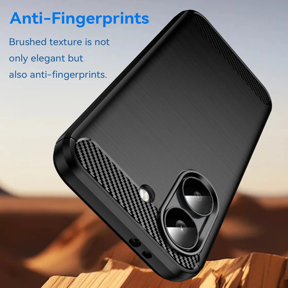 WANLONFENG For Xiaomi Redmi Turbo 5 5G / Xiaomi Poco X8 Pro 5G Case with Screen Film LS Series Big Lens Hole Brushed Texture TPU Phone Cover - Black - 4