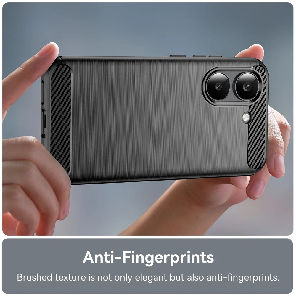 WANLONFENG For Xiaomi Redmi Turbo 5 5G / Xiaomi Poco X8 Pro 5G Case with Screen Film LS Series Big Lens Hole Brushed Texture TPU Phone Cover - Black - 6