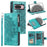 For Google Pixel 11 Wallet Case Mandala Flower Pattern PU Leather Phone Cover with Wrist Strap - Mint Green - 1