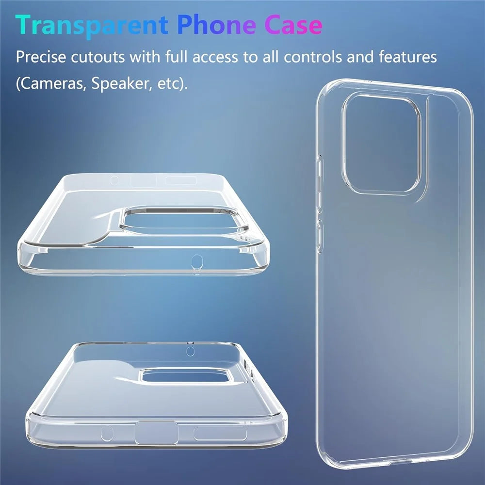 Case For Motorola Moto G87 5G / G67 5G / G77 5G TPU Clear Phone Cover + 2PCS Tempered Glass Screen Film 2.5D Arc Edge - Transparent - 4