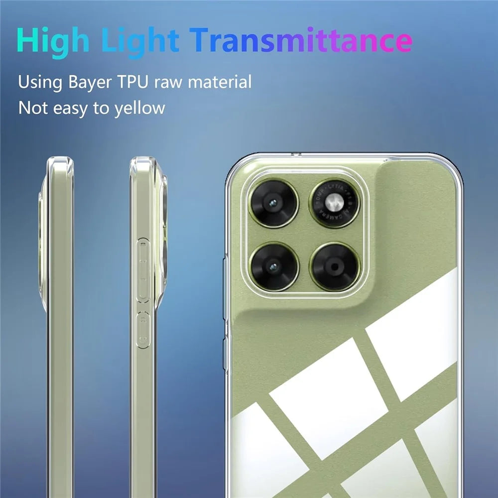 Case For Motorola Moto G87 5G / G67 5G / G77 5G TPU Clear Phone Cover + 2PCS Tempered Glass Screen Film 2.5D Arc Edge - Transparent - 5