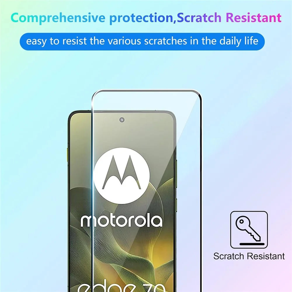Case For Motorola Edge 70 5G  /  Moto X70 Air 5G TPU Clear Phone Cover + 2PCS Tempered Glass Screen Film 2.5D Arc Edge - Transparent - 3