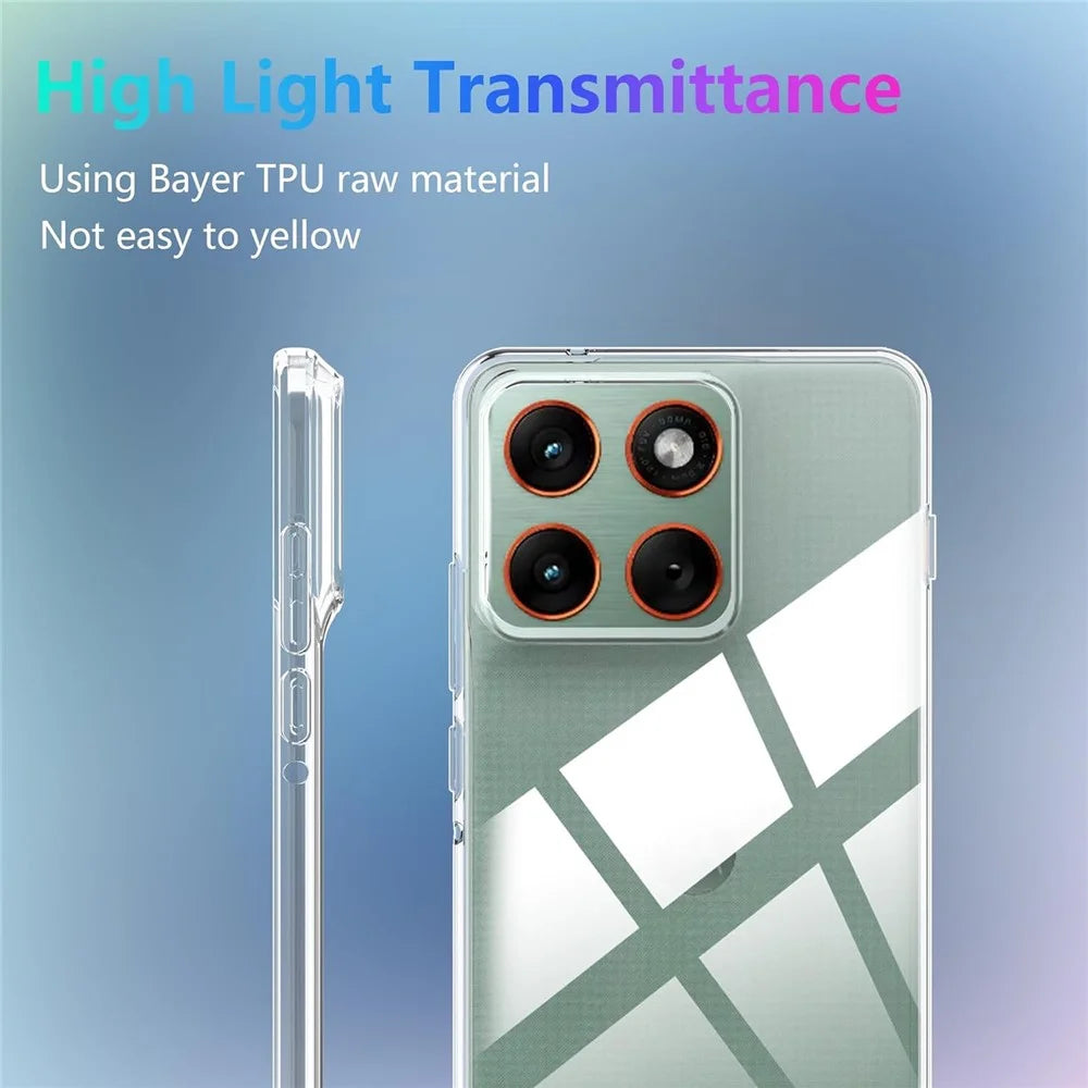 Case For Motorola Edge 70 5G  /  Moto X70 Air 5G TPU Clear Phone Cover + 2PCS Tempered Glass Screen Film 2.5D Arc Edge - Transparent - 6