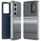 For Samsung Galaxy S26 Ultra Case Card Slot View Window Gradient Color Checkered Pattern Leather Phone Cover - Black - 1