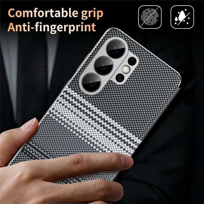 For Samsung Galaxy S26 Ultra Case Card Slot View Window Gradient Color Checkered Pattern Leather Phone Cover - Black - 4