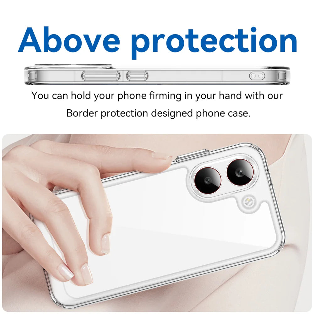 WANLONFENG For Xiaomi Redmi Turbo 5 5G / Xiaomi Poco X8 Pro 5G Case MF Series TPU Acrylic Clear Phone Cover with Tempered Glass Film - Transparent - 5