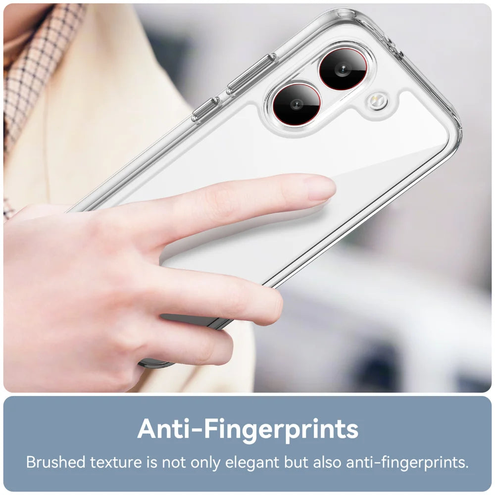 WANLONFENG For Xiaomi Redmi Turbo 5 5G / Xiaomi Poco X8 Pro 5G Case MF Series TPU Acrylic Clear Phone Cover with Tempered Glass Film - Transparent - 6