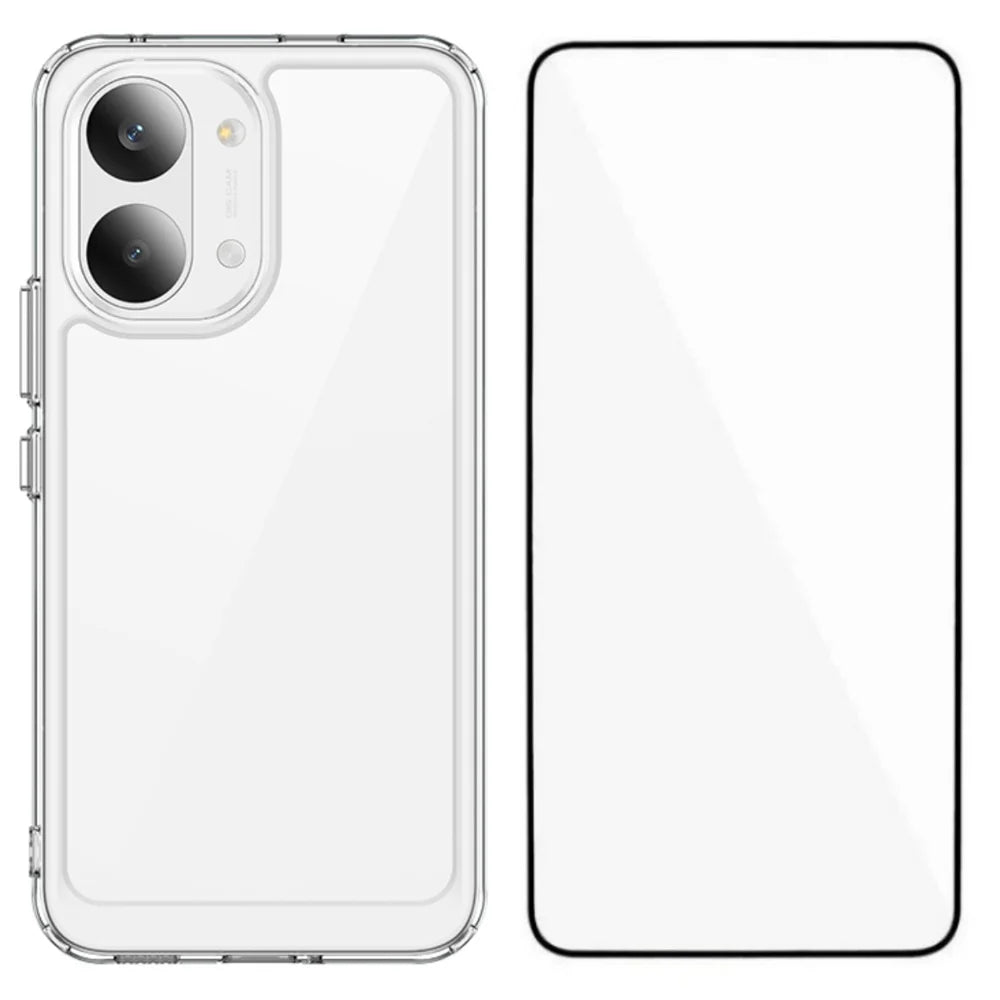 WANLONFENG For Xiaomi Redmi Turbo 5 Max 5G / Xiaomi Poco X8 Pro Max 5G Case MF Series TPU Acrylic Clear Phone Cover with Tempered Glass Film - Transparent - 1