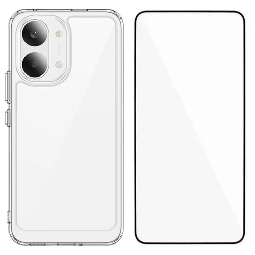 WANLONFENG For Xiaomi Redmi Turbo 5 Max 5G / Xiaomi Poco X8 Pro Max 5G Case MF Series TPU Acrylic Clear Phone Cover with Tempered Glass Film - Transparent - 1
