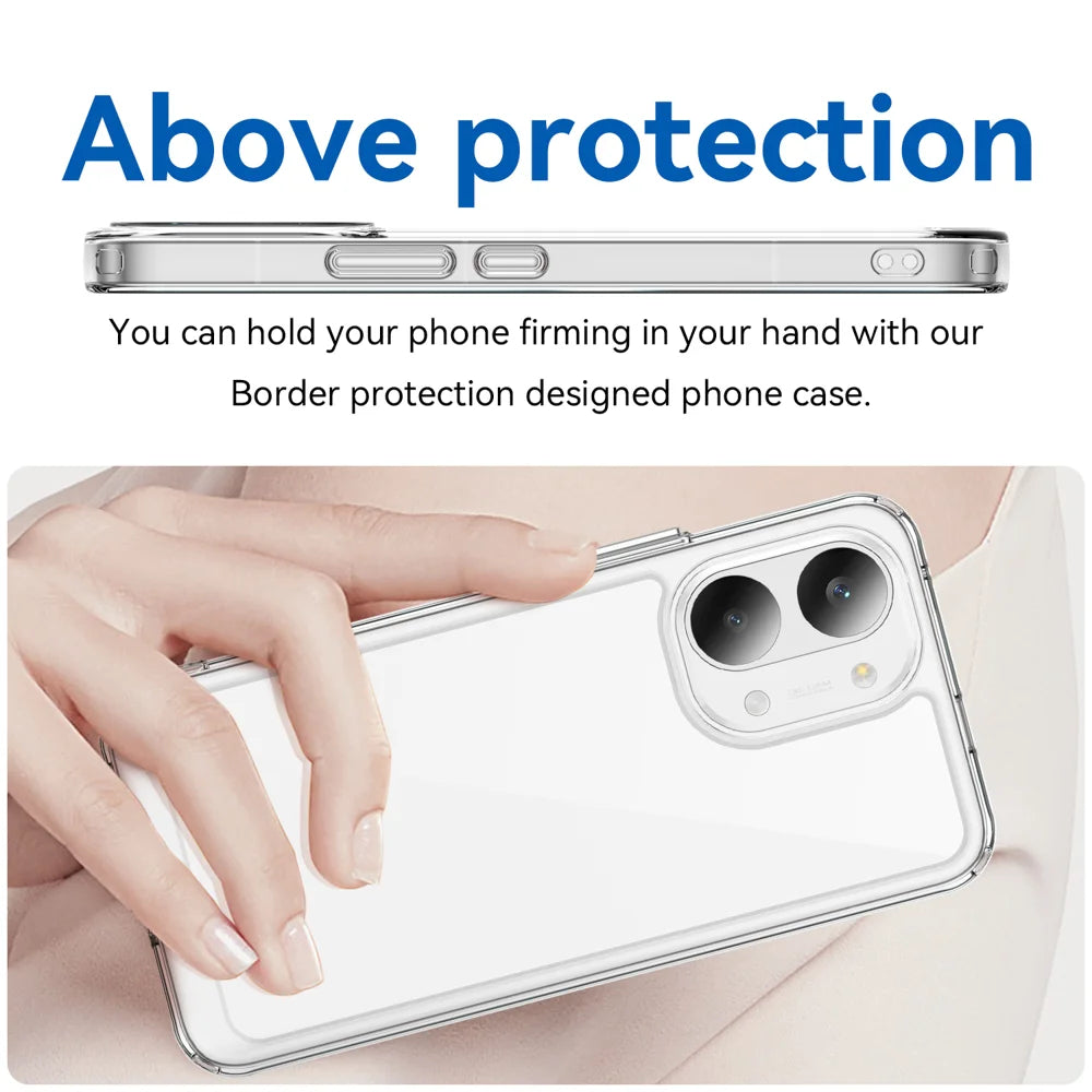 WANLONFENG For Xiaomi Redmi Turbo 5 Max 5G / Xiaomi Poco X8 Pro Max 5G Case MF Series TPU Acrylic Clear Phone Cover with Tempered Glass Film - Transparent - 5