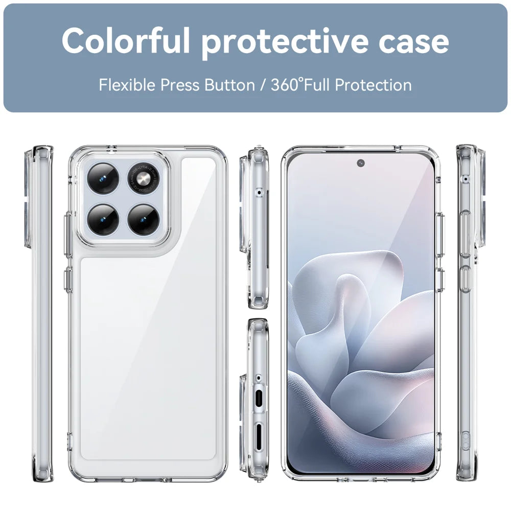 WANLONFENG For Motorola Edge 70 Fusion+ 5G / Motorola Edge 70 Fusion 5G Case MF Series TPU Acrylic Clear Phone Cover with Tempered Glass Film - Transparent - 3