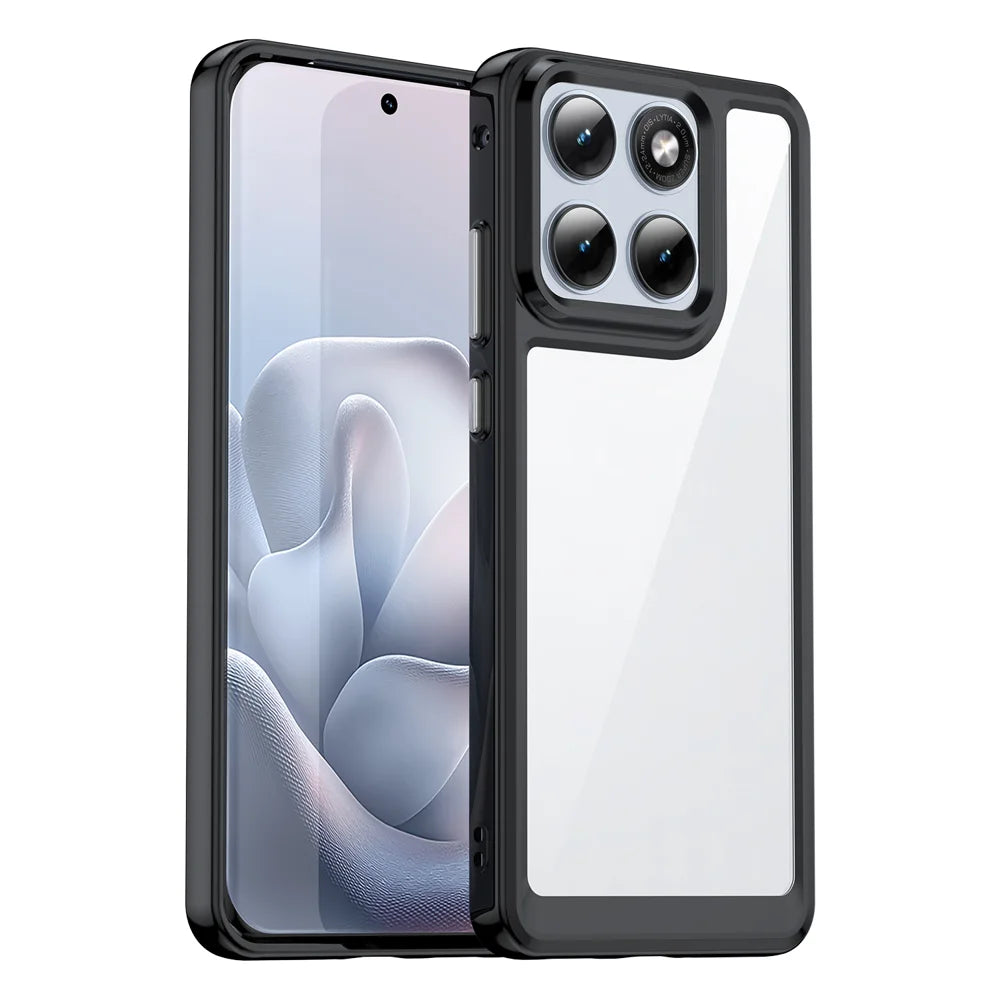 WANLONFENG For Motorola Edge 70 Fusion+ 5G / Motorola Edge 70 Fusion 5G Phone Case XC Series TPU Acrylic Cover with Tempered Glass (Big Lens Hole) - Black - 2