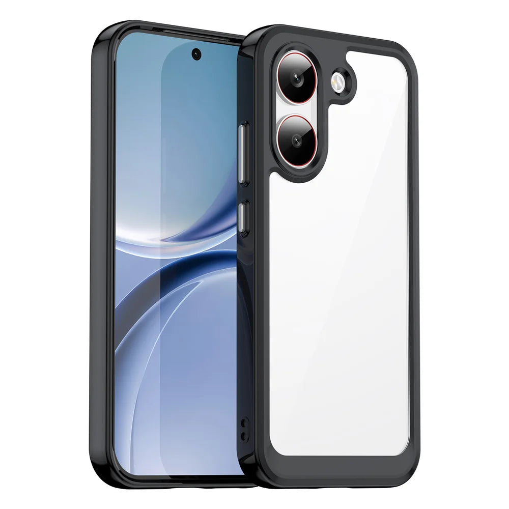 WANLONFENG For Xiaomi Redmi Turbo 5 5G / Xiaomi Poco X8 Pro 5G Phone Case XC Series TPU Acrylic Cover with Tempered Glass (Big Lens Hole) - Black - 2