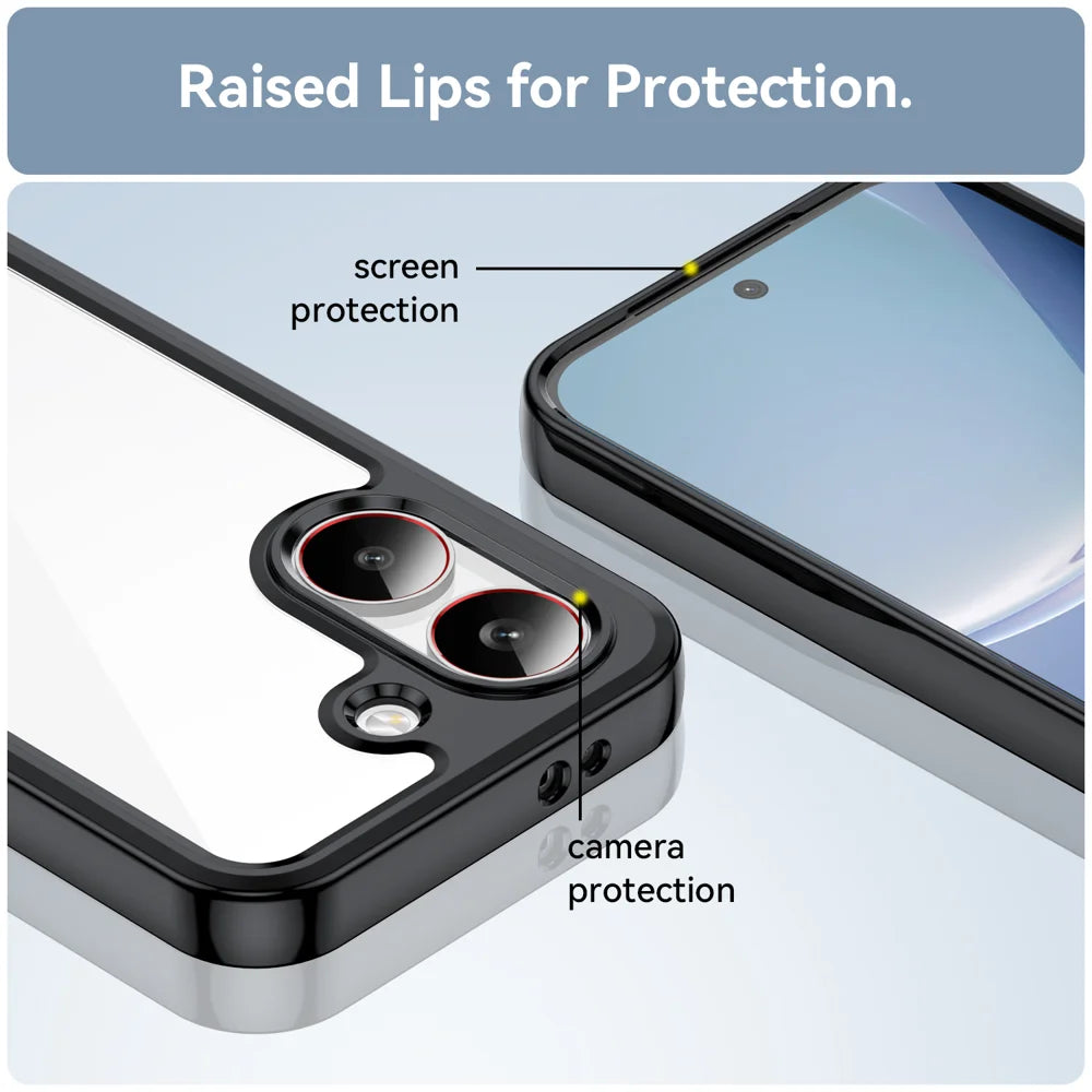 WANLONFENG For Xiaomi Redmi Turbo 5 5G / Xiaomi Poco X8 Pro 5G Phone Case XC Series TPU Acrylic Cover with Tempered Glass (Big Lens Hole) - Black - 7