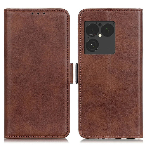 For Sony Xperia 1 VIII Case Stand Cowhide Texture PU Leather Phone Cover - Brown - 1