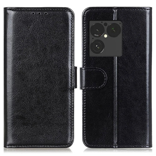 For Sony Xperia 1 VIII Case Crazy Horse Texture PU Leather Phone Stand Cover - Black - 1