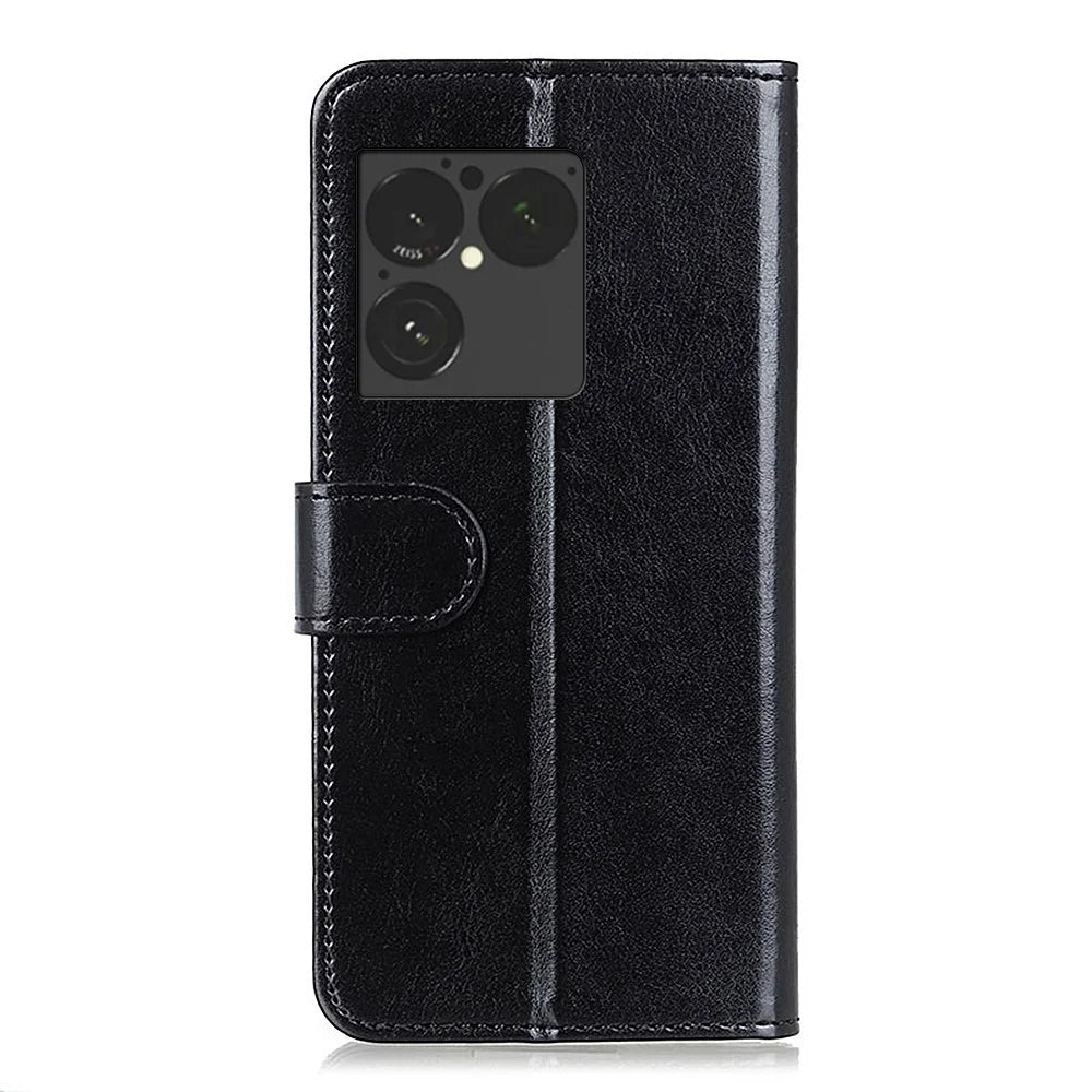 For Sony Xperia 1 VIII Case Crazy Horse Texture PU Leather Phone Stand Cover - Black - 6