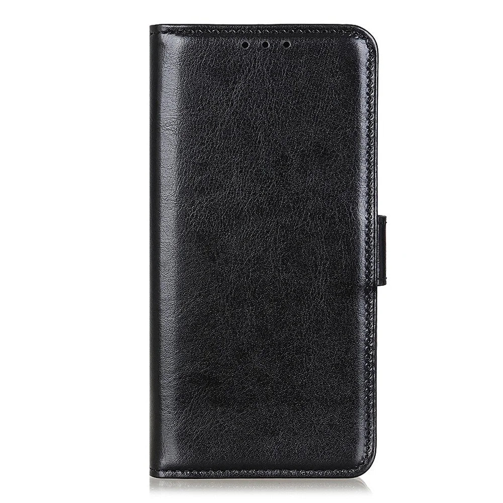 For Samsung Galaxy A27 5G Case Crazy Horse Texture PU Leather Phone Stand Cover - Black - 5