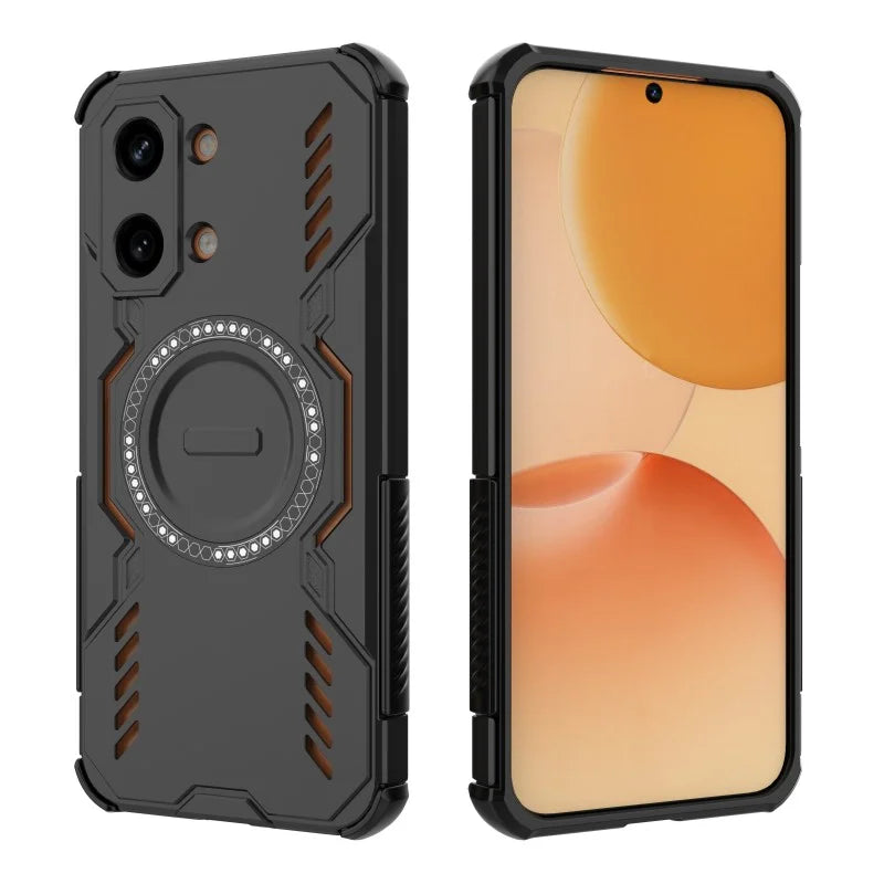 WANLONFENG For Xiaomi Redmi Turbo 5 Max 5G / Xiaomi Poco X8 Pro Max 5G Magnetic Case DJ Series PC TPU Phone Cover with 2Pcs Tempered Glass Film - Black - 3