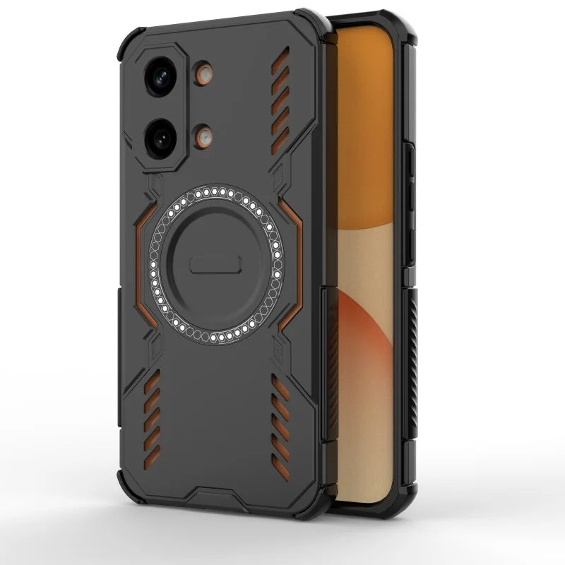 WANLONFENG For Xiaomi Redmi Turbo 5 Max 5G / Xiaomi Poco X8 Pro Max 5G Magnetic Case DJ Series PC TPU Phone Cover with 2Pcs Tempered Glass Film - Black - 4