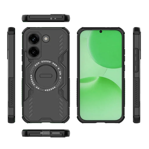 WANLONFENG For Xiaomi Redmi Turbo 5 5G / Xiaomi Poco X8 Pro 5G Magnetic Case DJ Series PC TPU Phone Cover with 2Pcs Tempered Glass Film - Black - 2