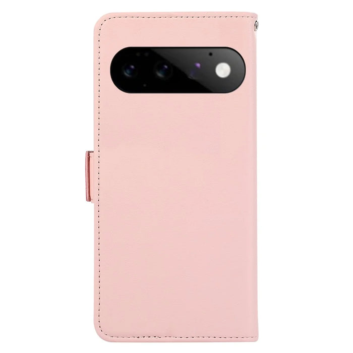 ABEEL For Google Pixel 11  /  Pixel 11 Pro Case Leather Phone Cover with RFID Blocking Wallet - Pink - 7