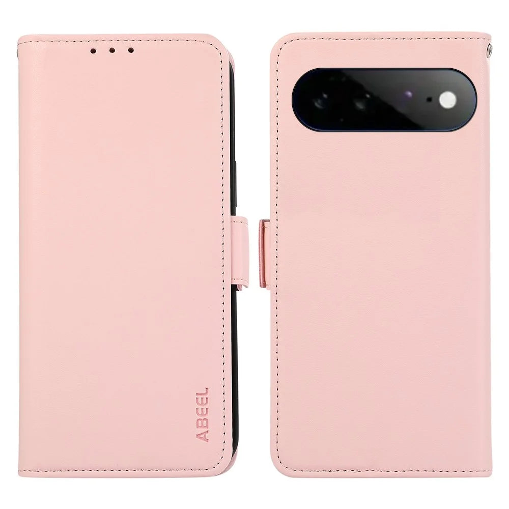 ABEEL For Google Pixel 11 Pro XL Case Leather Phone Cover with RFID Blocking Wallet - Pink - 1